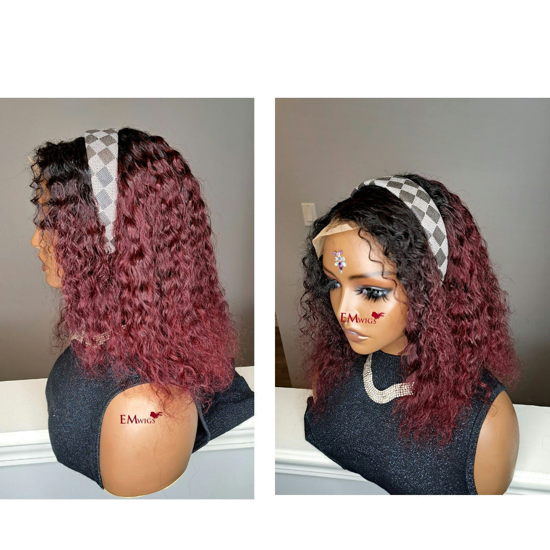 Curly Human Hair Closure Messy Curls Closure Wig EM Wigs